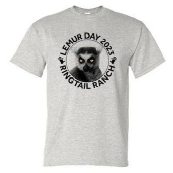 π Large Heather Gray World Lemur Day Crewneck Tee π - Picture 2 of 16